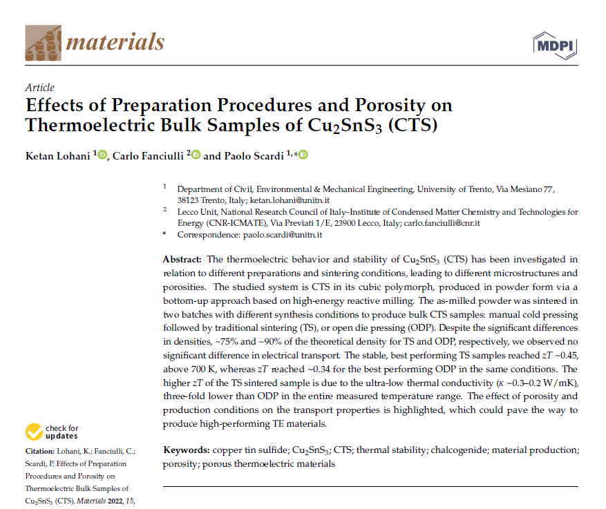 Effects of Preparation Procedures and Porosity on Thermoelectric